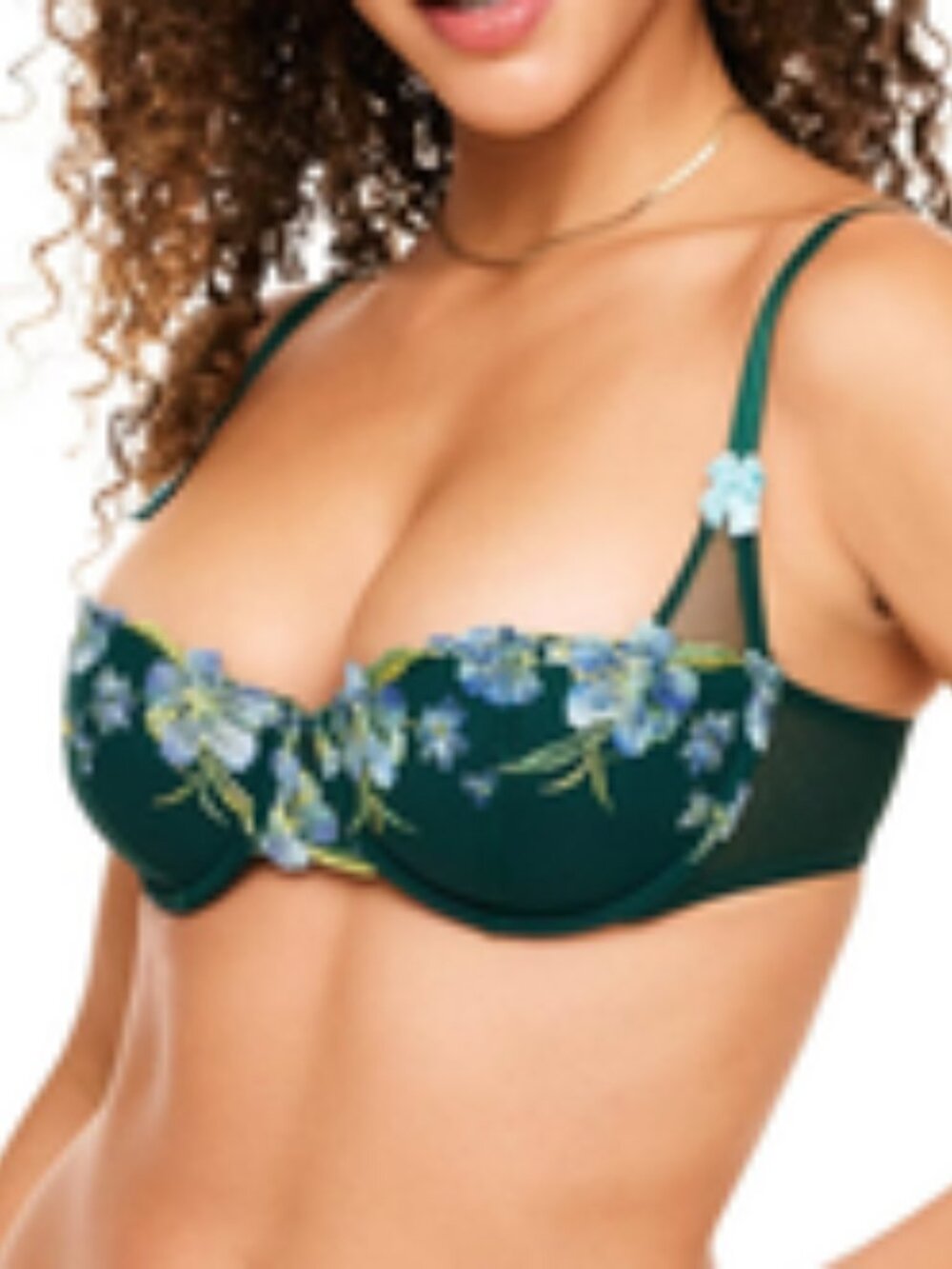 Adore Me Womens Daphne Push up Balconette Bra - 34C/Floral Green
